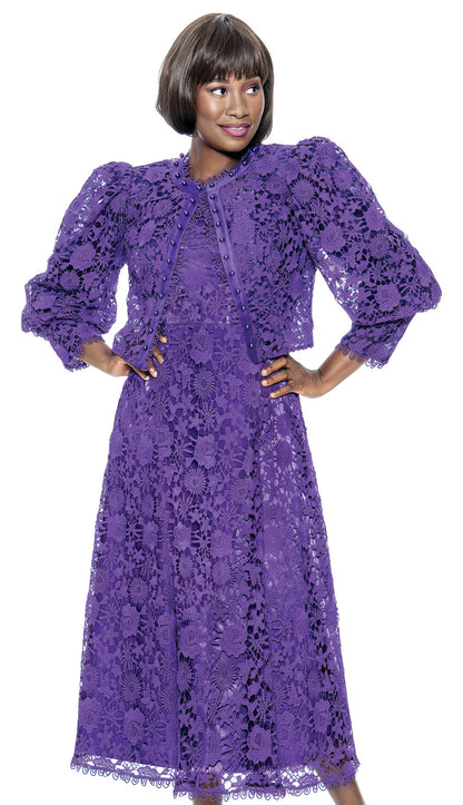 Womens 7051-PUR Church Dress