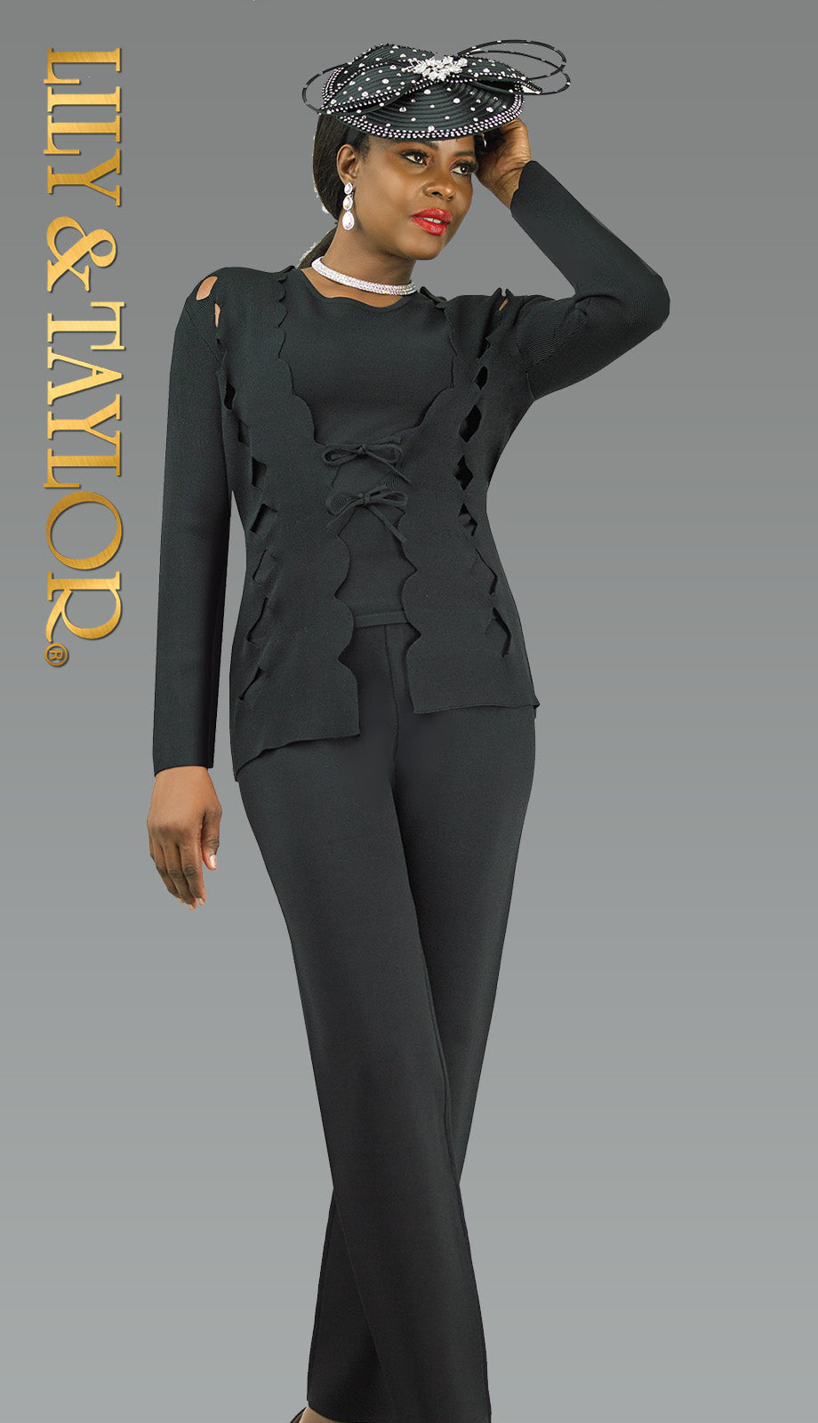 Lily And Taylor 818-BLK Church Suit