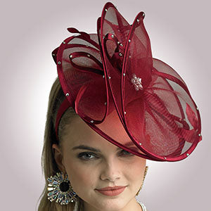 Lily And Taylor Fascinator H121-WINE