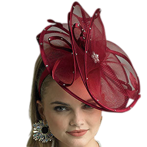 Lily And Taylor Fascinator H121-WINE