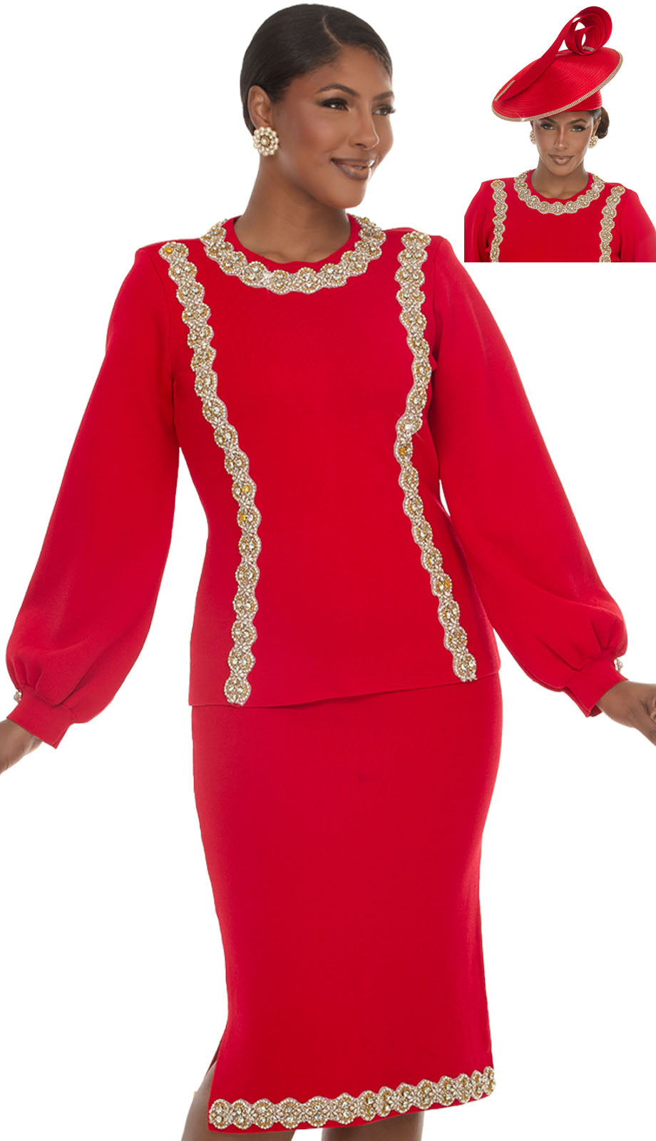 Donna Vinci 13473-RED-H Church Hat