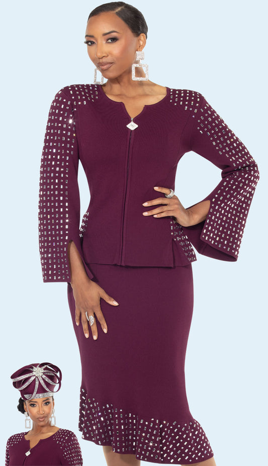 Donna Vinci 13454-H Church Suit with Hat