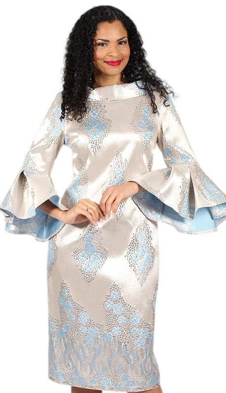 Diana Couture 8736-BLU Church Dress