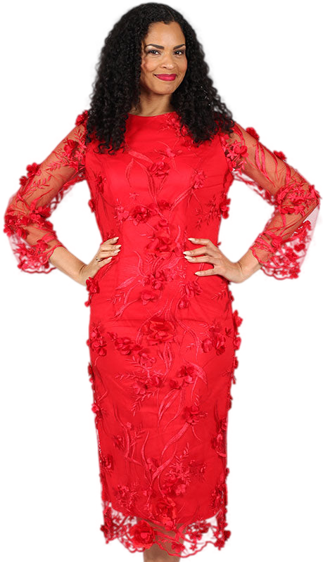 Diana Couture 8746-RED Church Dress