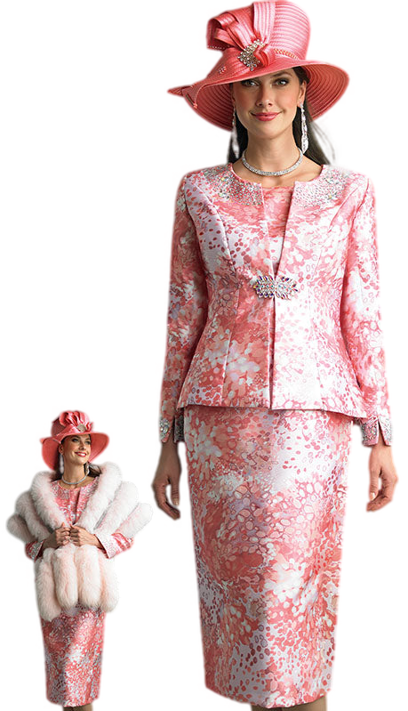 Lily And Taylor 3800-PWM-H Church Suit-Hat