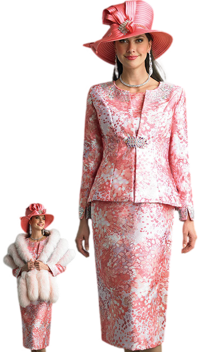 Lily And Taylor 3800-PWM-H Church Suit-Hat