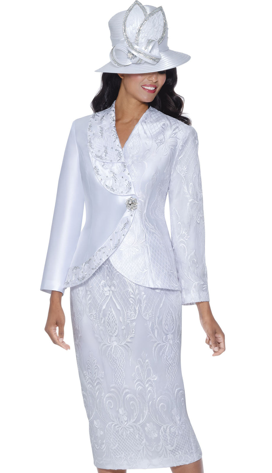 GMI G400932-WHT-H Church Suit-Hat