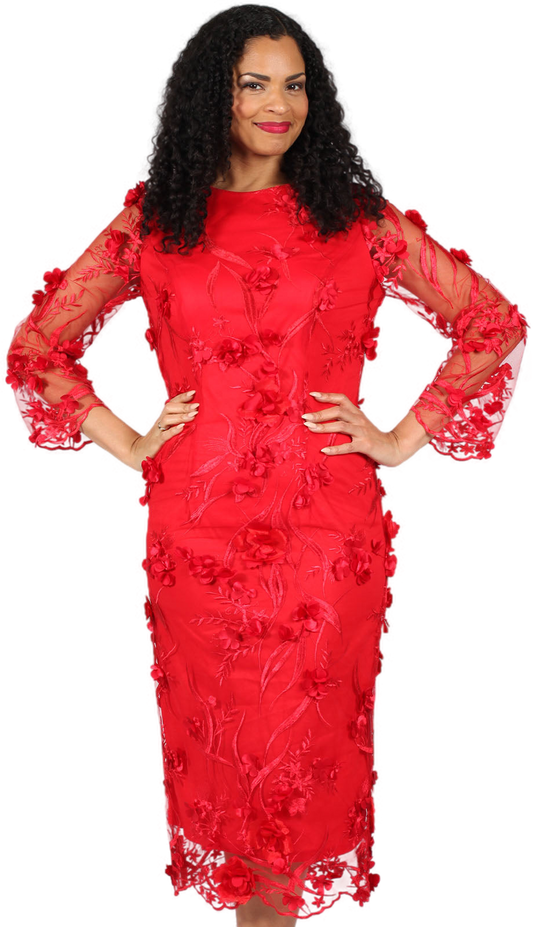 Diana Couture 8746-RED-CO Church Dress