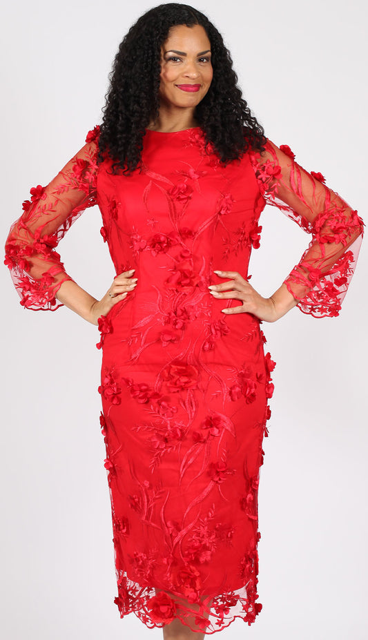 Diana Couture 8746-RED-CO Church Dress