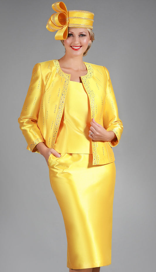 Giovanna G1227-YLW-CO Church Suit