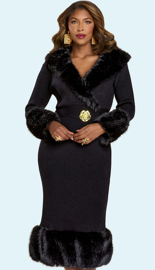 Donna Vinci 13455-BLK-QS Church Dress