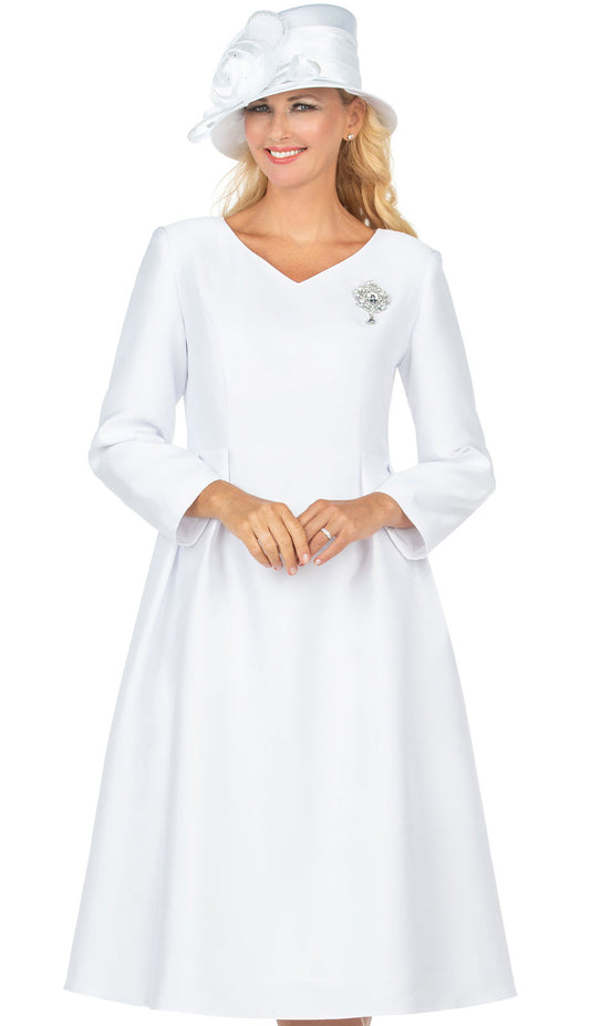 Giovanna D1567-CO ( 1pc Silk Look Ladies Church Dress With Rhinestone Brooch )