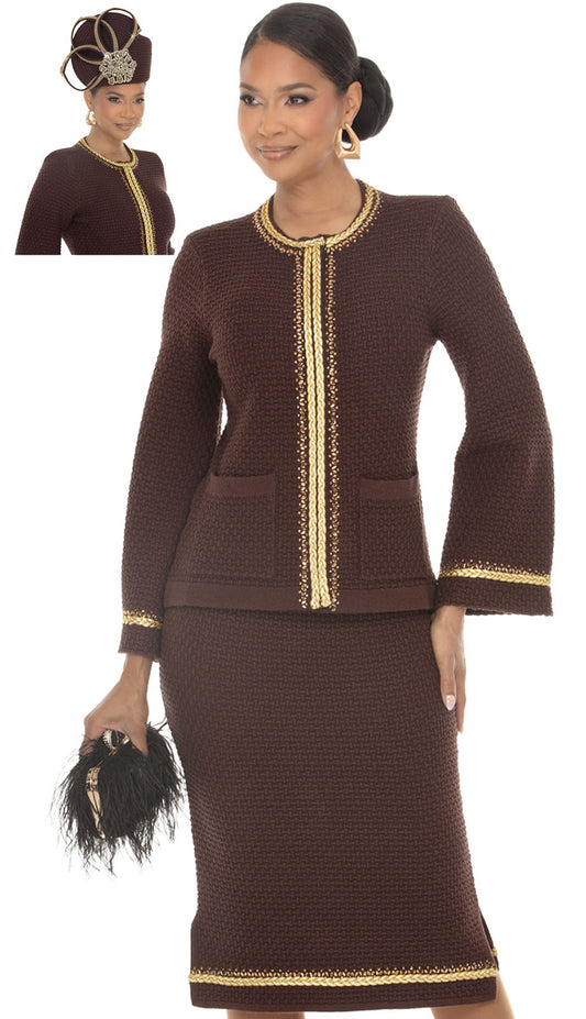 Donna Vinci 13474-BRN Church Suit