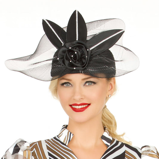 Giovanna HR22152-BLK Church Hat