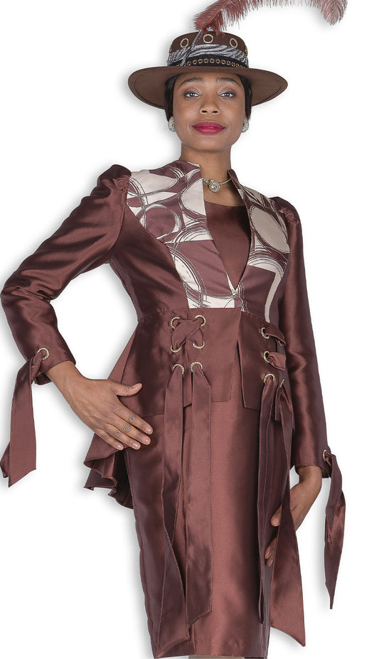 Elite Champagne 6171-BRN Mens Church Suit