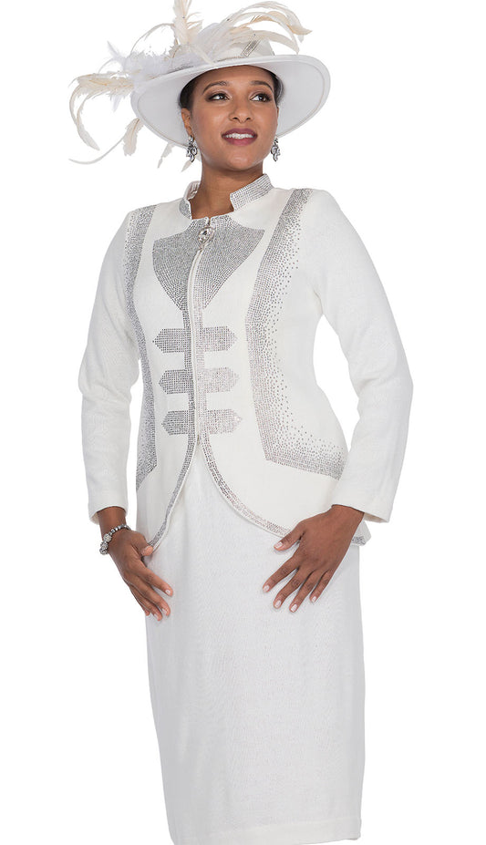 Champagne Italy 5967-WHT Church Suit