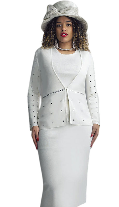 Lily And Taylor 726-WHT Church Suit