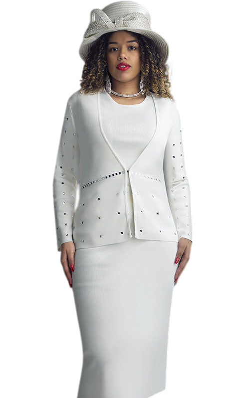 Lily And Taylor 726-WHT Church Suit