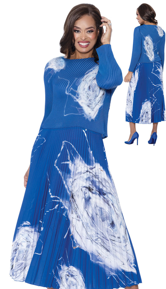 Divine Casuals DC1892-BLU Ladies Dress