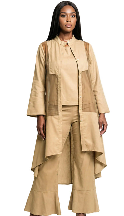 Lisa Rene 3393-KHK Pants Set