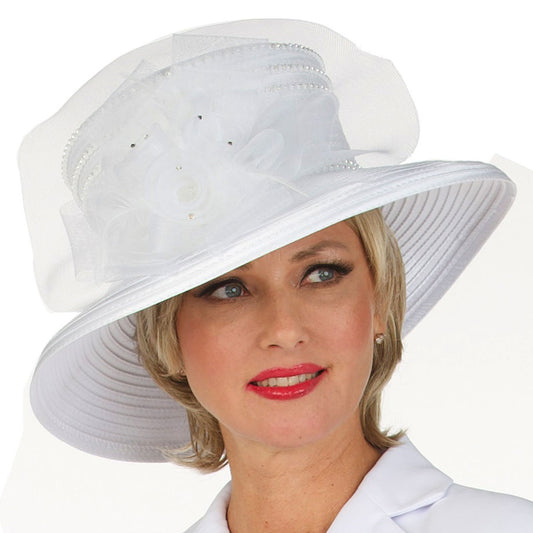 Womens HR22125-WHT-QS Womens Church Hat