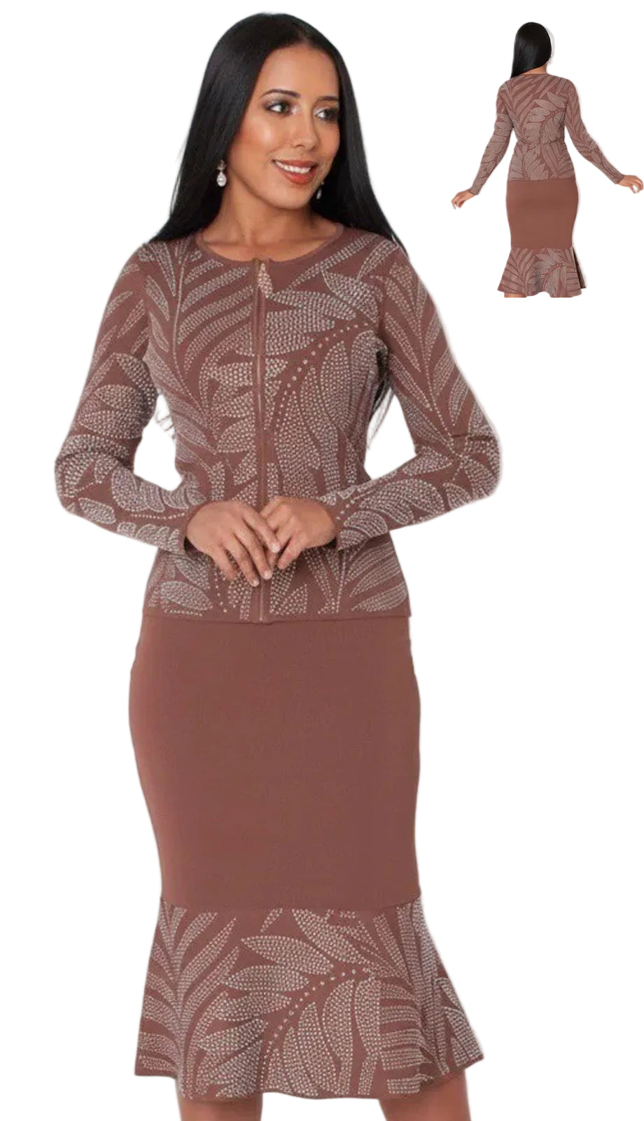 Kayla By Tally Taylor 5396-BRN Church Suit