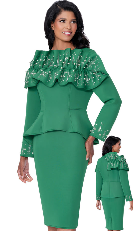 Stellar Looks SL600601-EMR-QS Womens Church Suit