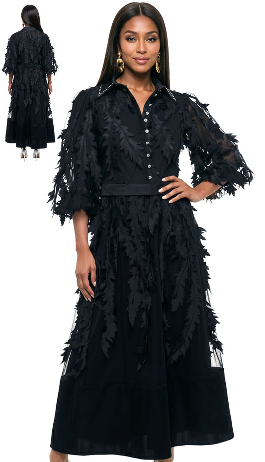 Luxe Moda LM533-BLK Church Dress