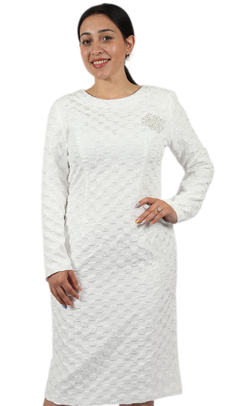 Diana Couture 8675-WHT Church Dress