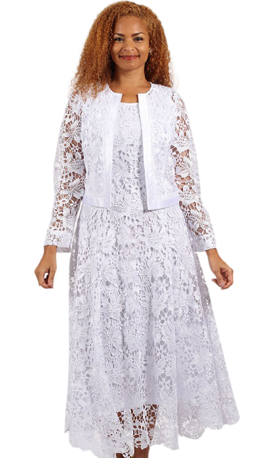 Diana Couture 8190-WHT Church Dress