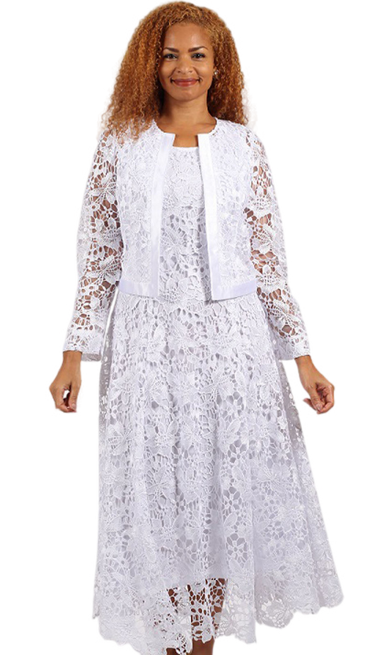 Diana Couture 8190-WHT Church Dress