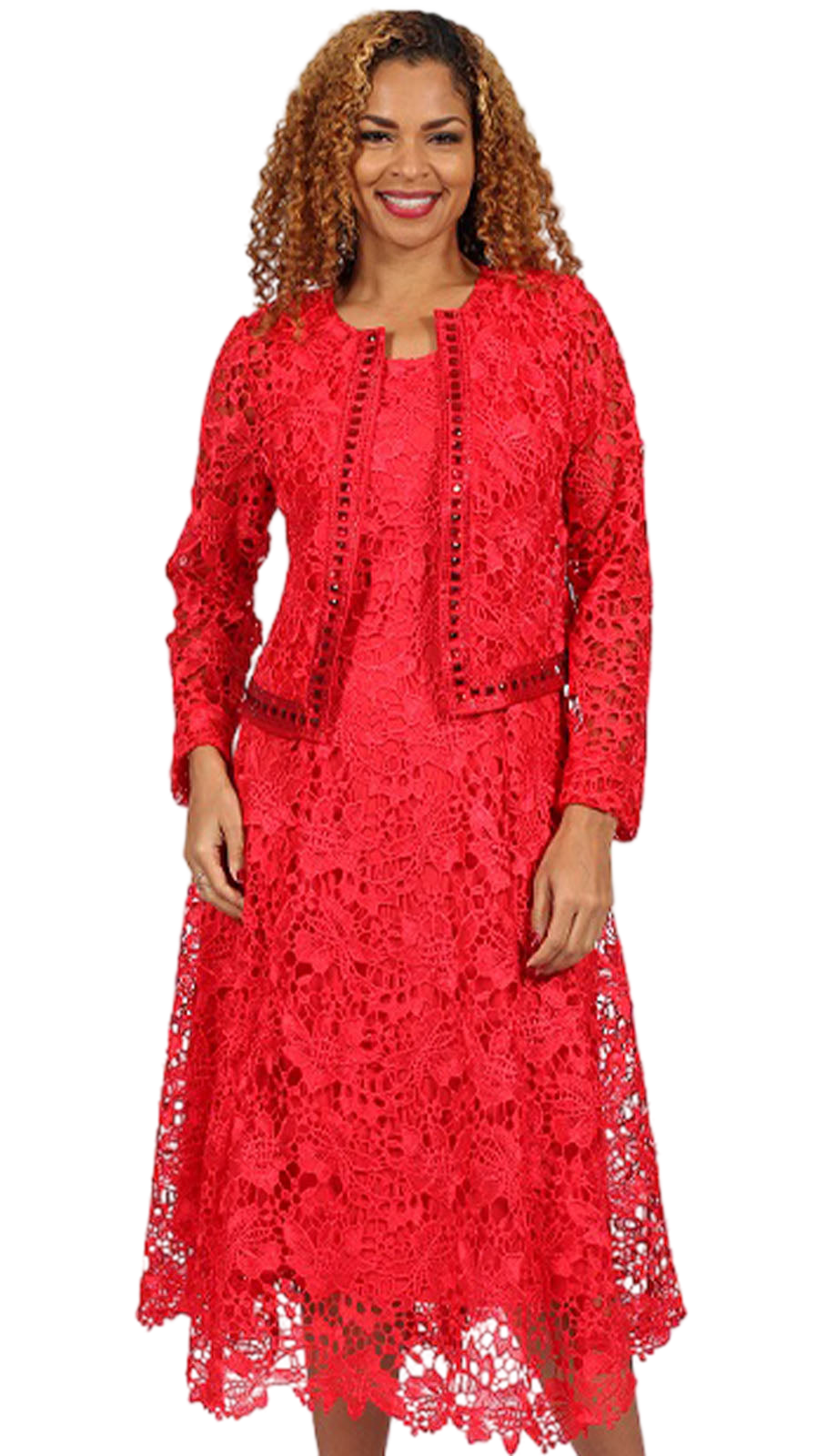 Diana Couture 8190-RED Church Dress