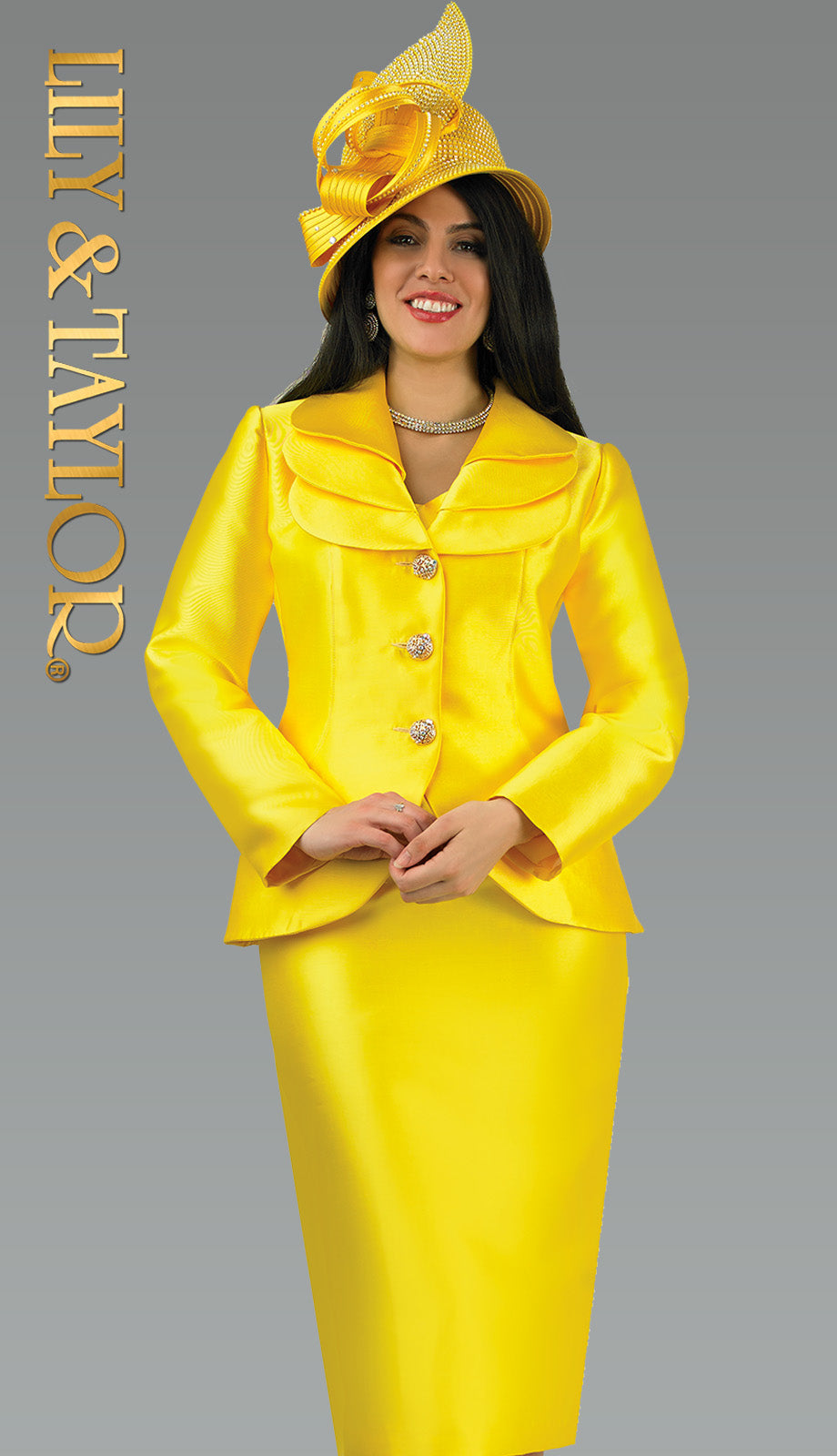 Lily And Taylor 4925-YEL Church Suit