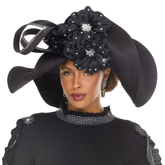 Donna Vinci H13469-BLK-QS Church Hat