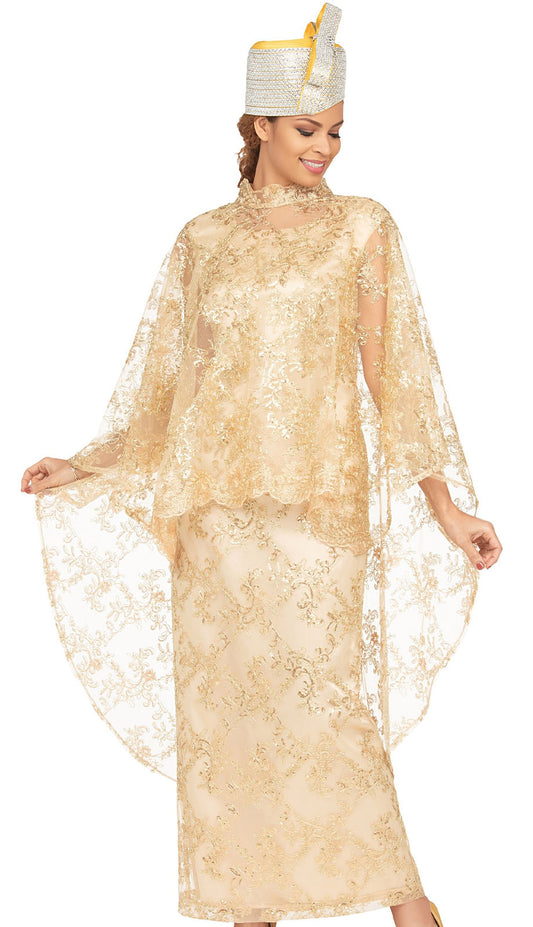 Giovanna D1667B-GLD Womens Church Dress