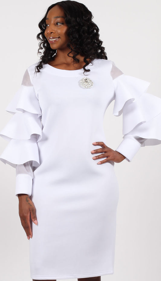 Diana Couture 8357-WHT Church Dress