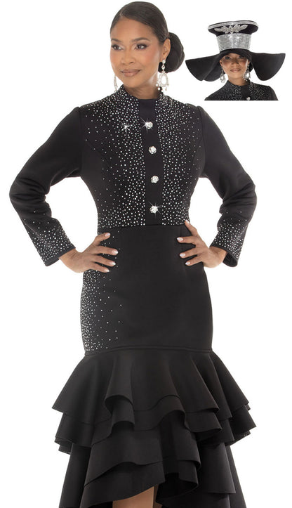 Donna Vinci 12301-H-BLK Church Hat