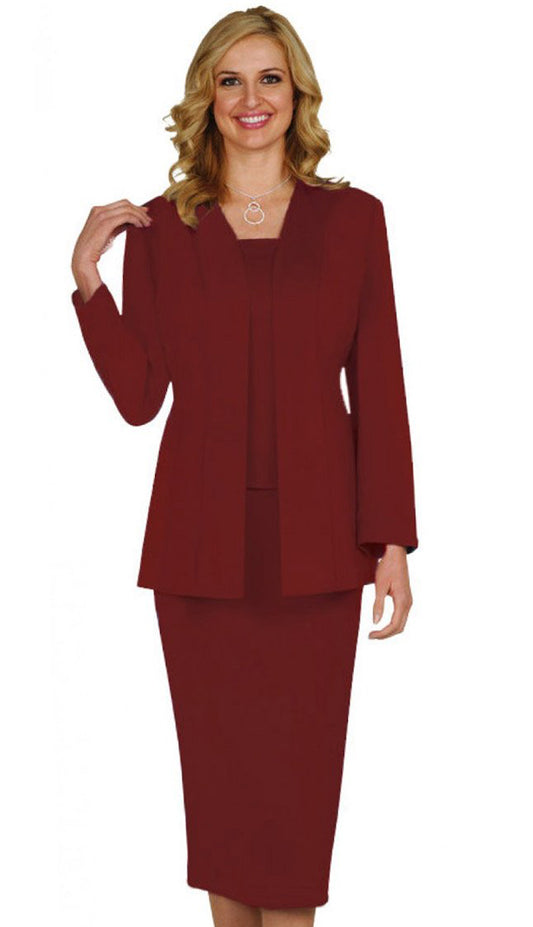 GMI G13270-BUR-IH ( 3pc PeachSkin Womens Church Suit )