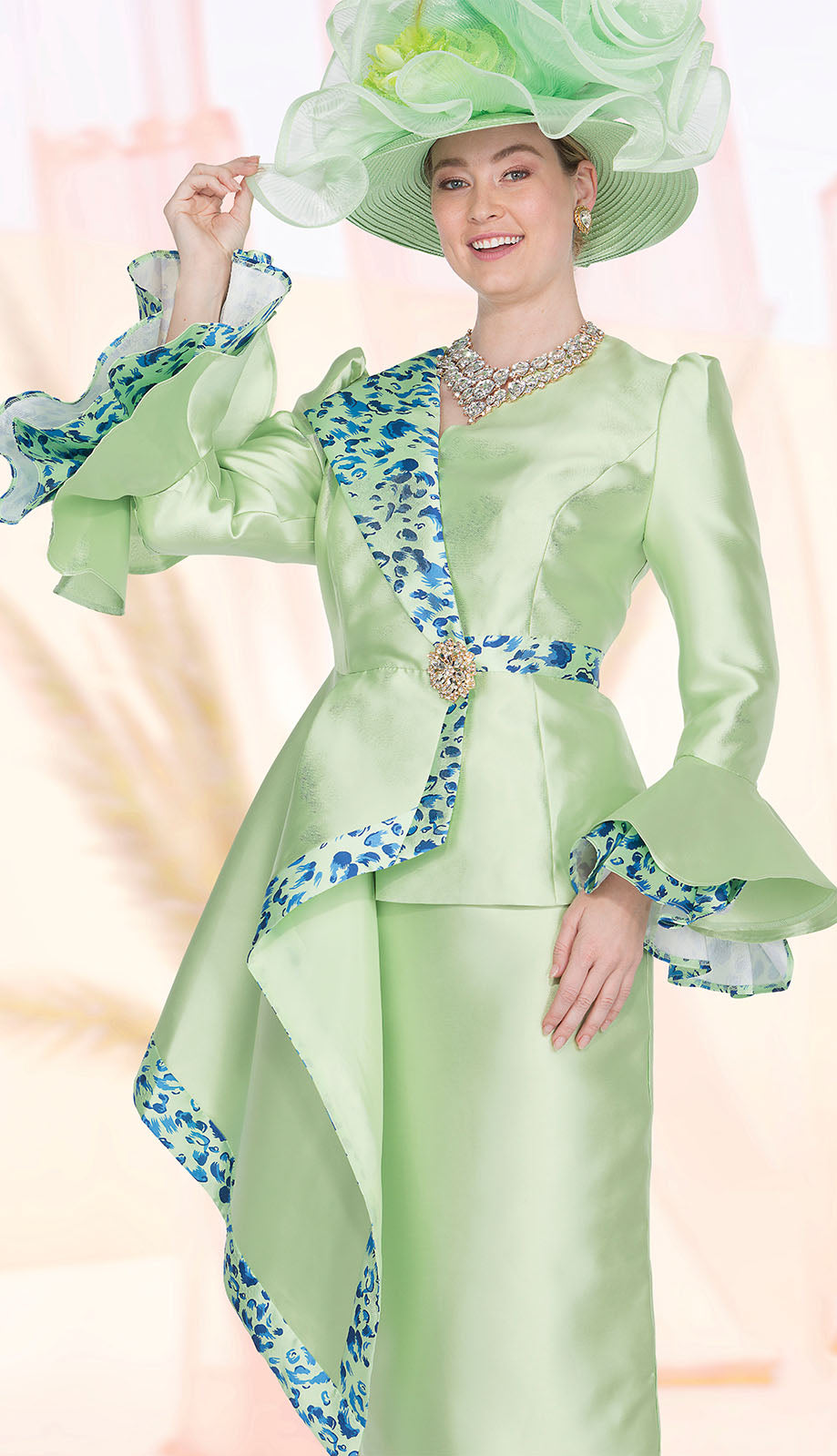 Champagne Italy 5876-GRN Church Suit