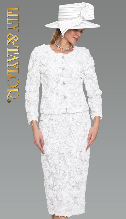 Lily And Taylor 5145-WHT Church Suit