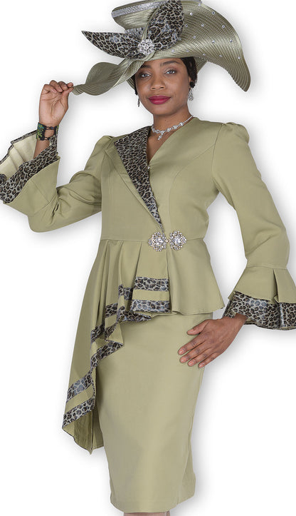Elite 6154-OLV-H Church Suit with Hat