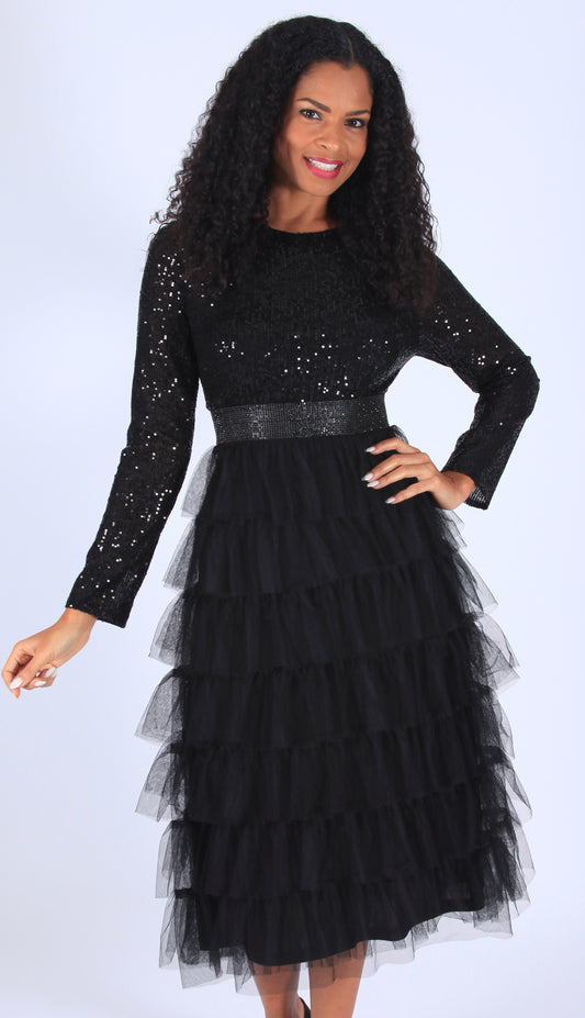 Diana Couture 8504-BLK-CO Womens Church Dress