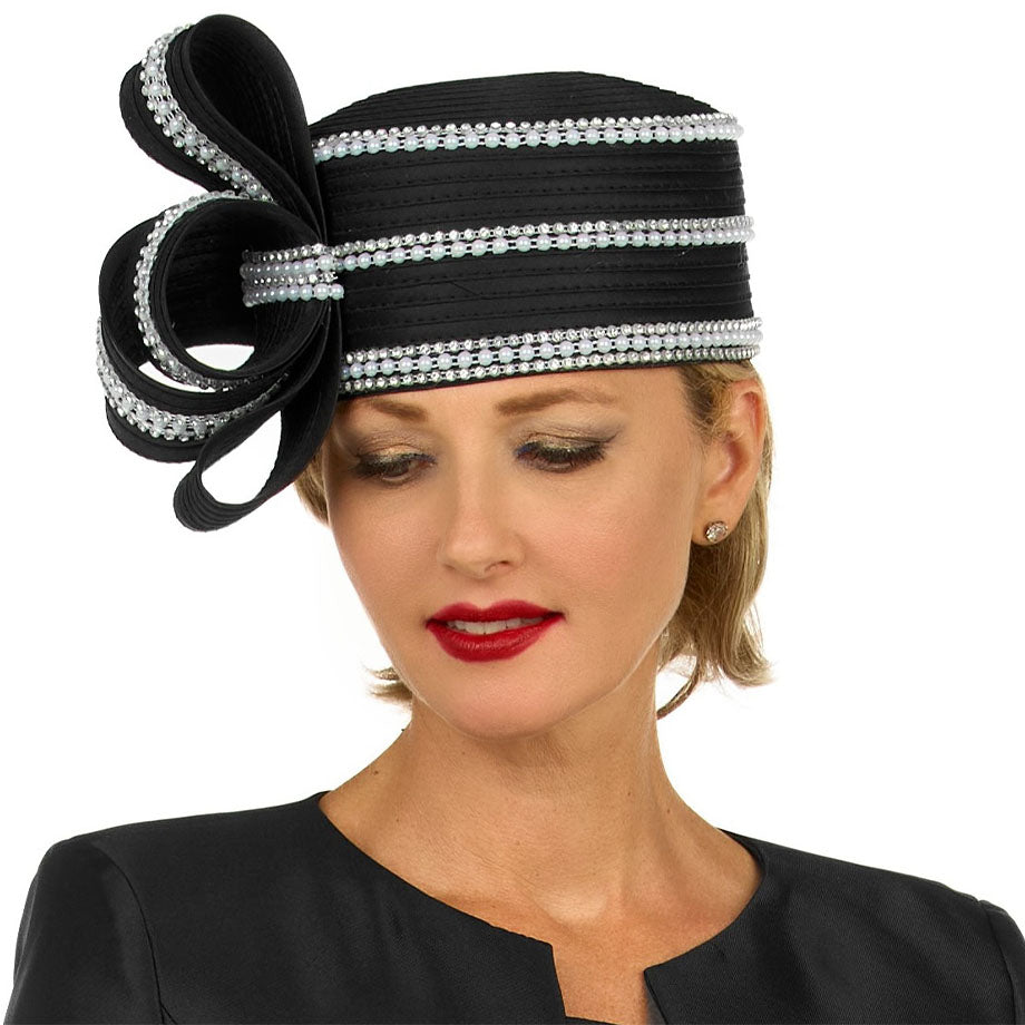 Giovanna H0977-80-BLK-QS Church Hat
