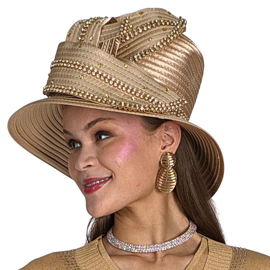 Lily And Taylor H102-GLD Church Hat