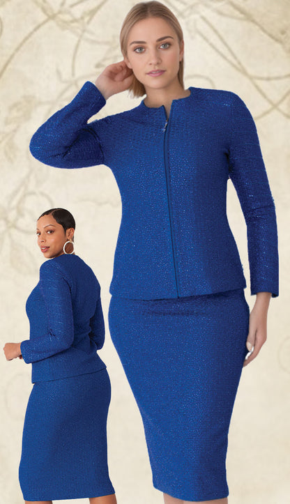 Liorah 7302-RYL Knit Skirt Church Suit