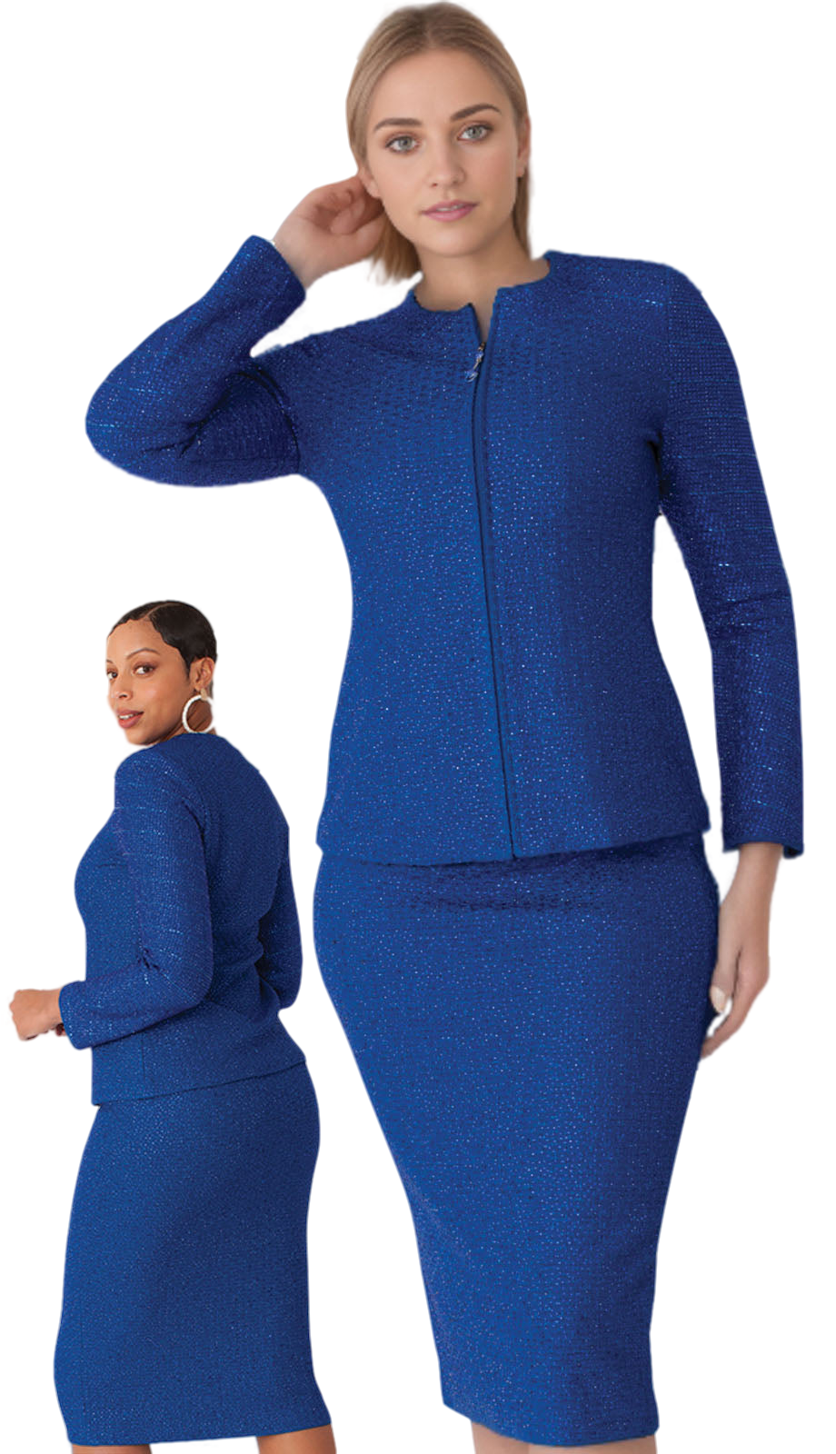 Liorah 7302-RYL Knit Skirt Church Suit