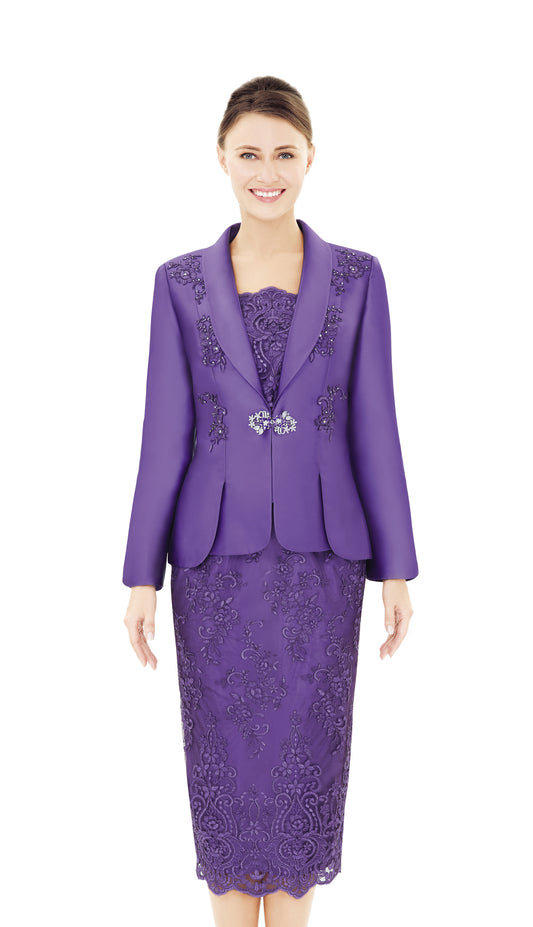 Nina Massini 2537-PUR-CO Church Suit