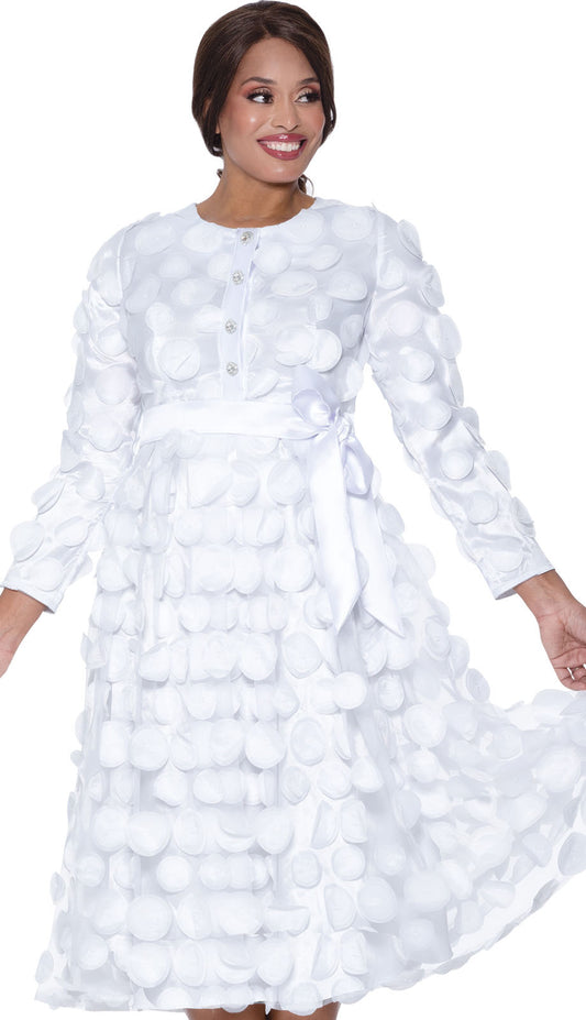 Nubiano 100361-WHT-QS Church Dress