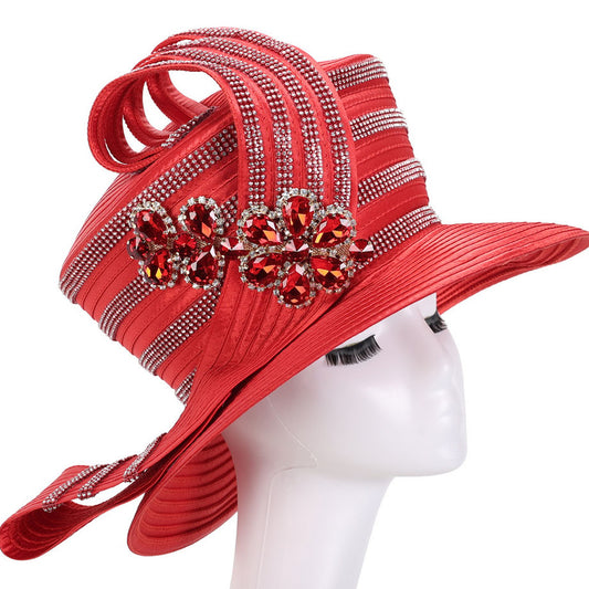 Giovanna HR22133-RED Church Hat