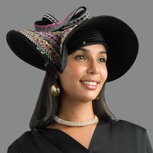 Lily And Taylor H153-BLK Church Hat